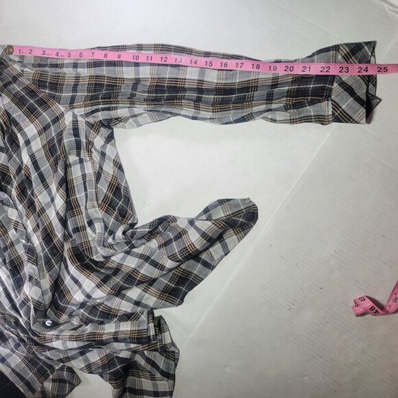 J.Jill Women Black & Beige Plaid Button-Front Long-Sleeve Blouse Size M - Picture 9 of 10